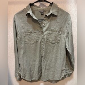 Eddie Bauer Linen Blend Button Up shirt XS